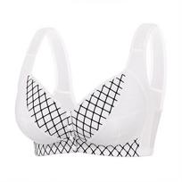 Super Size Women Summer Sexy Front Buckle Non Underwire Vest Underwear Order A Size Up 4XL white