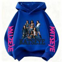 Y2k Fashion Katseye Girl Group Graphic Pullover; 2026 Kids' Stylish Hoodie Casual Retro Hoodie for Girls – Warm & Street-Style 110