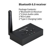 Bluetooth 6.0 Audio Receiver Car Bluetooth Adapter 3.5mm AUX RCA with Mic HIFI Stereo Wireless Adapter Support U-Disk for Car Speaker Amp juoda