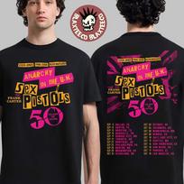 Sex Pistols Anarchy In The UK 50 Years Of Punk 2026 North America Tour Schedule Dates Two Sided T-Shirt M pink