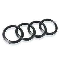 4 Ring Logo ABS Black Hood Front Bonnet Grill Rear Trunk Emblem Logo Badge Sticker Decal For Audi A3 A4 A5 A6 A7 Q2 Q3 Q5 Q8 TT Front 263mm