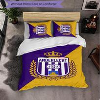 Anderlecht FC Themed Bedding 3Pcs Duvet Cover Set Decorative Bed Linen For Teen Room Home Decoration 140cm*200cm
