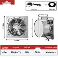 Didelės traukos nerūdijančio plieno virtuvės ištraukimo ventiliatorius su stipria ventiliacija Fan + 2.8m Duct + 1 Clip