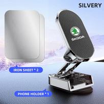 Magnetic Car Phone Holder Foldable Phone Stand For Skoda Octavia MK2 MK1 2 3 A5 A7 A8 Fabia Karoq Superb Rapid Kamiq Scala knzh54 gray