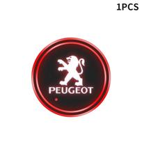 Car Logo LED Cup Lights Luminous Coaster Drinks Holders Light For Peugeot 5008 MK1 MK2 2009-2019 Antifog Car Mirror