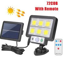 800MAH LED saulės sieninis šviestuvas su vandeniui atspariu judesio jutikliu, lauko sodo gatvės apsaugos nuotolinio valdymo šviestuvas 72COB with remote control