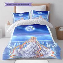 Sailor Moon Bedding Set Anime Duvet Cover Polyester Soft Comforter Cover Twin Full Queen King -QJY EU Single 135*200cm/53x79in 3pcs blue