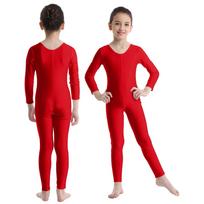 Vaikų mergaičių baleto šokių gimnastikos triko kombinezonas Unitard vienspalvis tamprus kūno kostiumas su užtrauktuku 5-6 Years