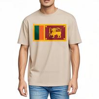 Top Tees Black Basic T Shirt Sri Lanka Flag On Black Daily Wear Mens Tshirt Hiphop Summer Tshirt Streetwear 4XL beige
