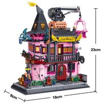 Helovino tematikos vaiduoklių laivas 3D statybinių modelių kaladėlės žaislas - Edukacinis dėlionė, Puikus dovanų rinkinys vaikų šventėms With Box pink
