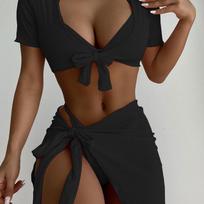3 dalių bikinių rinkinys Moteriškas maudymosi kostiumėlis Moteriškas maudymosi kostiumėlis Salonas Bikinis Maudymosi kostiumas Paplūdimio apranga Bikini maudymosi kostiumėlis L