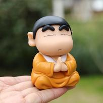 8cm Crayon Shin Chan Cos Buddha Fine Luck Compassion Action Figure Humorous Cute And Charming Doll PVC Collection Model Playthings Fans Gifts beige