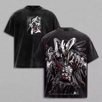 Kurosaki Ichigo BLEACH Graphic T‑shirt Unisex Retro Washed Harajuku Cotton Short Sleeve Streetwear Casual Tops 4XL black