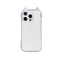 Mielos katės 3D ausys Skaidrus telefono dėklas iPhone 17 Pro Max Air 16 15 13 11 12 14 Plus minkštas skaidrus TPU galinis dangtelis iPhone 11 Pro Max
