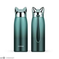 300 ml mielas katės ausų termosas, Kawaii nerūdijančio plieno vakuuminė flaska, nešiojamas kelioninis puodelis mergaitėms ir dovanoms 300ml 1pcs
