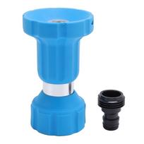 Garden Hose Nozzle Stainless Steel Fireman Style Heavy Duty Hose Nozzle Sprayer for Plants Watering blue