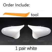 Carbon Fiber Pattern Mirror Cover Black Mirror Cover Overlay White for BMW F80 F82 F87 M3 M4 2014 2015 2016 2017 2018 2019 LHD orange