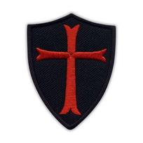 Patchion Knights Templar Shield - black - Self-Adhesive Backing - Embroidered Patch/Badge/Emblem
