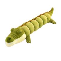 Long simulated crocodile throw pillow plush toy grass green cushion children's birthday gift 80cm 0.9KG