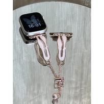 Fashion Women Apple Watch Strap, Adjustable Replacement Wristband Compatible with Apple Watch 38-49mm Series Ultra SE 1-11, Strap Only 42/44/45/46/49Rose Gold black