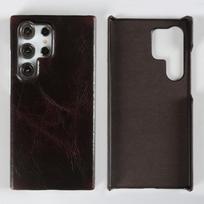 Luxury Genuine Leather Case for Samsung Galaxy S24 Ultra S23 S22Plus S21FE S20 Real Cowhide Leather Phone Cover Back Shell Coque Genuine leather&Galaxy S21 Ultra 5G black