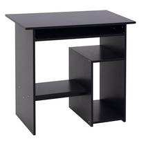 Modern PC Desk in Wood with CPU Shelf and Pull-Out Keyboard Space, 80x45x75 cm, Black 80 x 45 x 75 cm