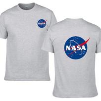 Nasa Retro Logotipas Vintage Išvaizda Kosmoso Trumpomis Rankovėmis Vyriškas Medvilninis Marškinėlis Tee Viršus Laisvalaikiui 2XL white
