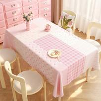 Cream-Colored Tablecloth, Waterproof and Grease-Resistant No-Wash Desk Cover, Light Luxury Rectangular Coffee Table Cloth 140*140cm white