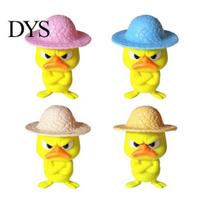 Office Desk Decoration for Men Women 4Pcs 3D Printed Angry Duck Figurines, Mini Grumpy with Straw Hat, Little Yellow Figurine Cute Cross-Arms Ornament 4pcs įvairiaspalvis