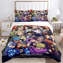 JOJO Anime Spaudinys Trijų dalių Patalynės Komplektas Madingas Gaminys Berniukams Arba Suaugusiems Lovoms Antklodžių Užvalkalai Pagalvių Užvalkalai Patalynės Komplektas Dovana 70x133cm 2pcs black