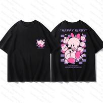 Cute Kirby Rabbit Ear Print Tshirt for Women Y2K Aesthetic Plus size Short Sleeve Tee Casual Streetwear Tops Set Sportswear Set XL white
