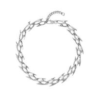 Nerūdijančio plieno Rankų darbo Grandinė Dygliuotas Dizainas Mechaniniai Papuošalai Punk Karoliai Hip-hop Stilius Necklace white