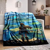 1 vnt. Legend of Zelda pledas, mesti ant sofos, lovos, kelionėms, stovyklavimui, svetainei, 80cm×120cm gray