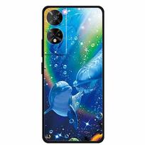 For TCL 50 SE Case Funny Painted Soft Silicone Back Cover for TCL 50 XE TPU Cool Skeleton Hand Protective Bumper Coque TCL 50 TCL 50 blue
