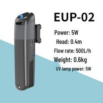 Jialu akvariumo UV filtras ir cirkuliacinis siurblys su deguoninimu EUP-02 gray