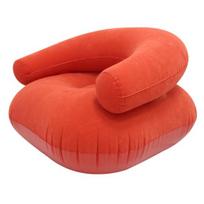 Inflatable Flocked Sofa Heavy Duty Blow-up Lounge Chair 1 Pc red