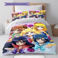 Sailor Moon Magical Glow Bedding Set Anime Duvet Cover Polyester Soft Comforter Bedroom Set -QJY AU Single 140*210cm/55x83in 3pcs