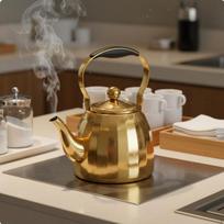 Stainless Steel Teapot Stovetop Kettle Thickened Material Water Boiling Pot for Gold 1.5L