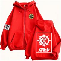 Anime Gachiakuta Enjin Toks Paties Stiliaus Užtraukiamas Gobtuvas Vyrams Moterims Laisvas Dydžio Užtraukiamas Unisex Manga Cosplay Užtraukiami Džemperiai 4XL red