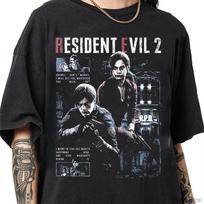 Resident Evil 2 Biohazard žaidimo marškinėliai vyrams moterims Leon Kennedy medvilniniai marškinėliai Streetwear viršutiniai drabužiai J56 Hip Hop vyriški drabužiai M gray