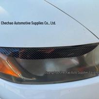 8th Gen Civic Carbon Fiber Headlight Eyebrow Trim for 2006-2011 Models Civic 08-13 Headlight Eyebrow - Piano Black Pair black