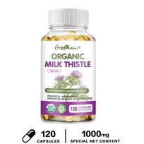 Coolkin Organic Milk Thistle Seed 1000mg with Dandelion Root 120 Capsules — Plant-Based Antioxidant Support, Daily Wellness 120*1