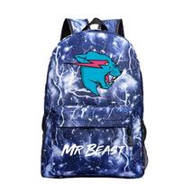 Mr Beast Žaibuojantis Katas Kuprinė Didelės Talpos Mokyklinė Kuprinė Su Kvėpuojančia Medžiaga Thunder Blue A gray