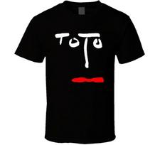 Toto Face Symbol Rock Band marškinėliai trumpomis rankovėmis apvaliu kaklu S gray
