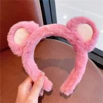 Lolita Pliušinis Plaukų Lankelis Gyvūnas Meškos Ausys Galvos Apdangalas Kailinis Galvos Raištis Mielas Galvos Papuošalas Anime Išgalvotas Kostiumas Kawaii Cosplay Aksesuarai pink