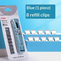 Mini Traceless Reusable Hand Clamp Push Stapler Paper Book File Office School Student Binder Binding Tools Supplies Accessories as the picture