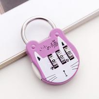 Cute Cartoon Mini Luggage Lock Anti-theft Travel Bag Digit Code Lock Gym Locker Padlock Student Storage Box Small Metal Lock pink