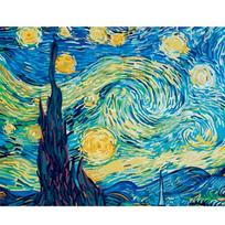 „Pasidaryk pats“ 5D deimantinis siuvinėjimas „Van Gogh“ žvaigždėtas naktinis kryžminio dygsnio peizažas Deimantinis tapyba visas apvalus gręžtuvas namų dekoro dovana Full Round 30x40CM