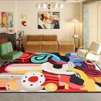 Dopamine Art Pattern Carpet for Living Room Vibrant Design Bedroom Soft Lounge Sofa Mat Large Area Decoration Home Rugs Washable 50x80cm