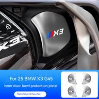 4 vnt. automobilio vidinės durų rankenėlių apsauginiai lipdukai iš nerūdijančio plieno, skirti BMW X3 G45 G48 2024-2025, lipduko stiliaus aksesuarai wdpf67 sidabras
